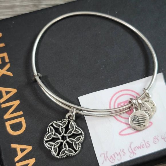 Alex and Ani endless knot charm bangle bracelet - Picture 2 of 3